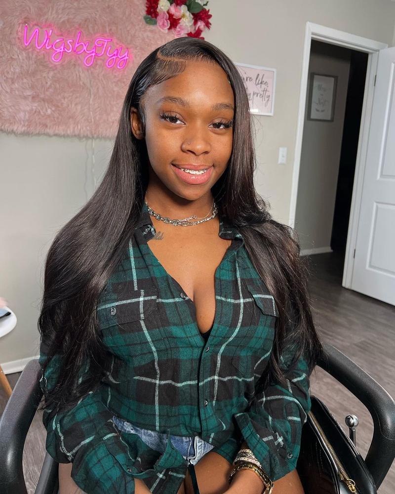 Natural Black Straight Lace Front Human Hair