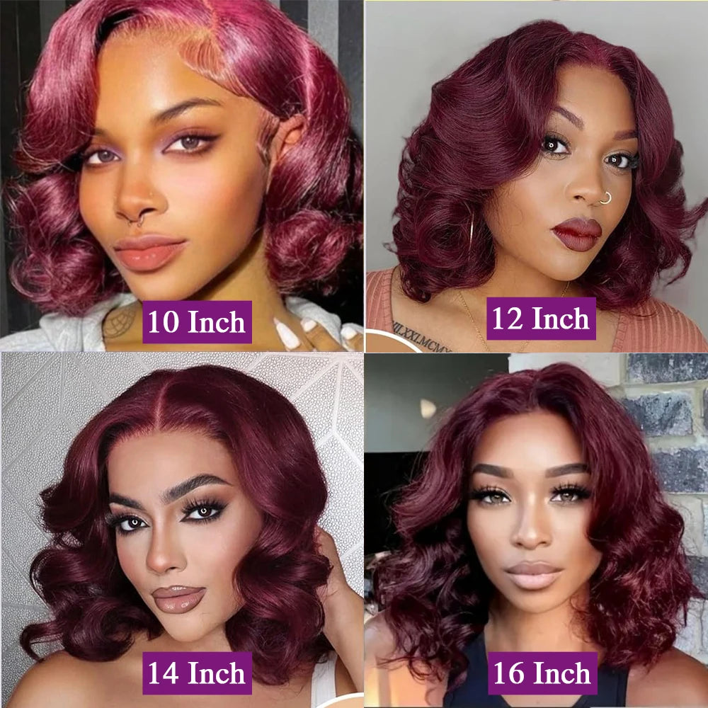 Burgundy Red 99J Short Bob