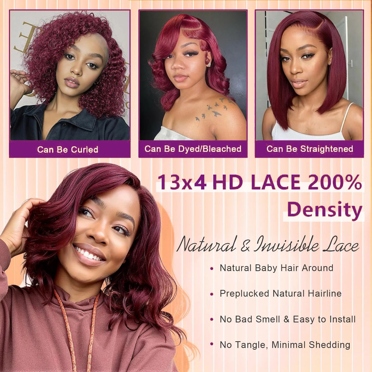 Burgundy Red 99J Short Bob
