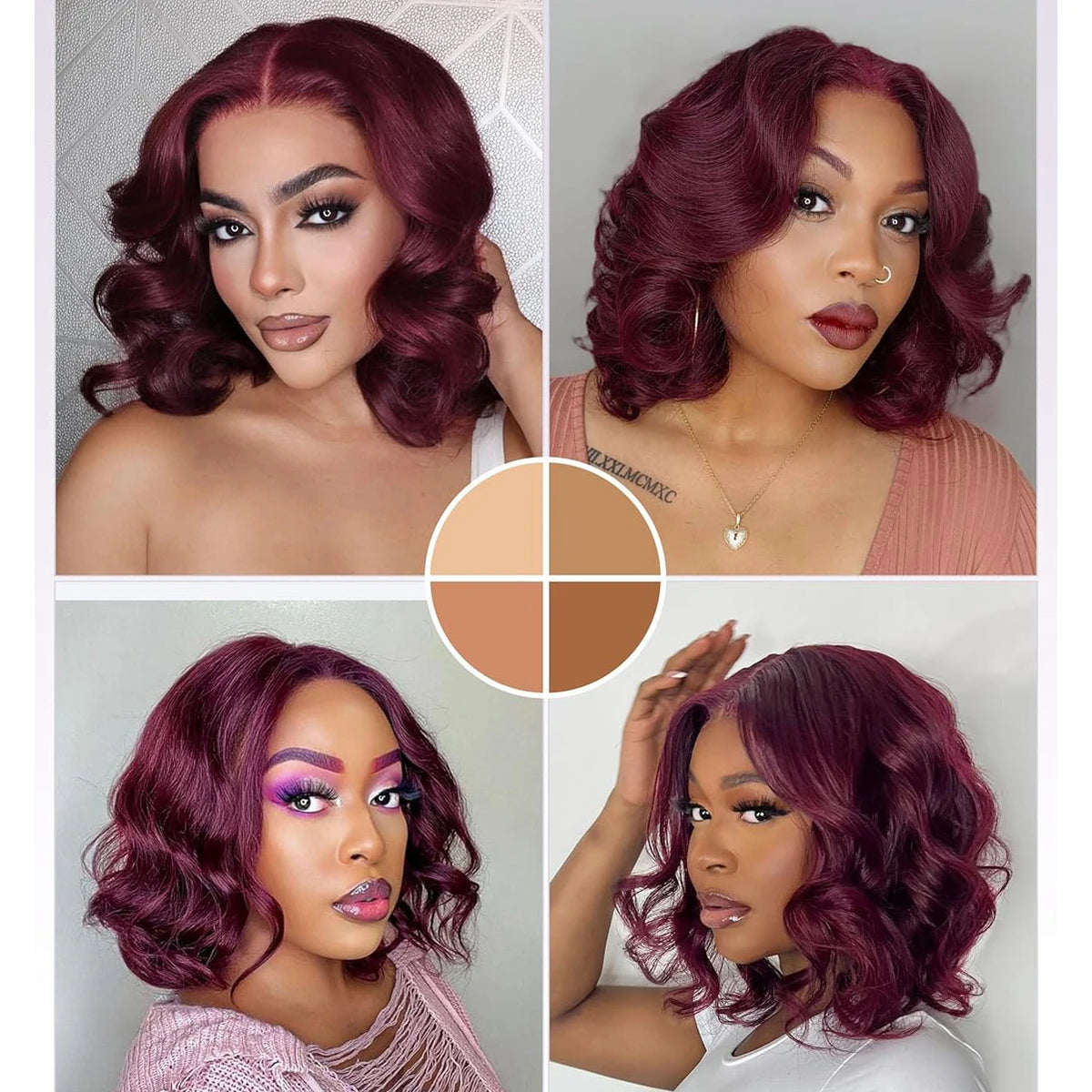 Burgundy Red 99J Short Bob