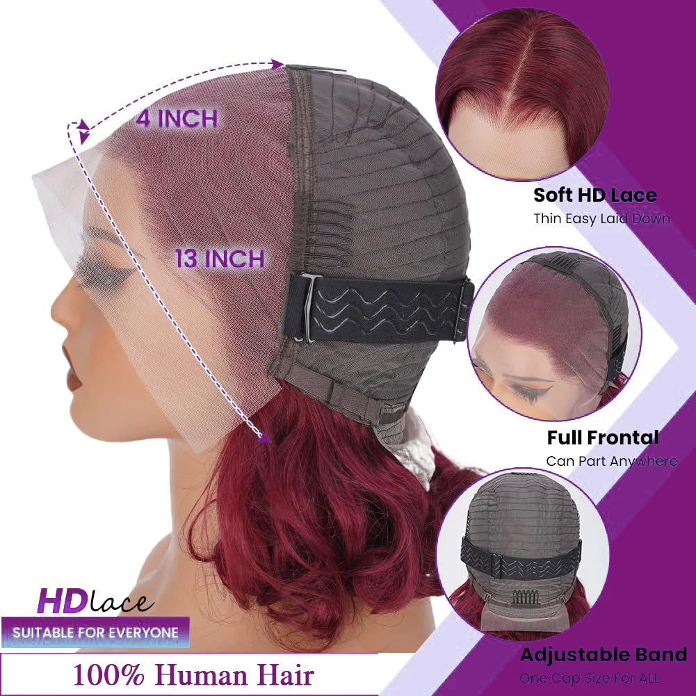Burgundy Red 99J Short Bob