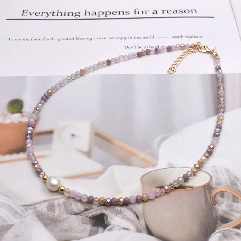 Simple Necklace Natural pearl Statement