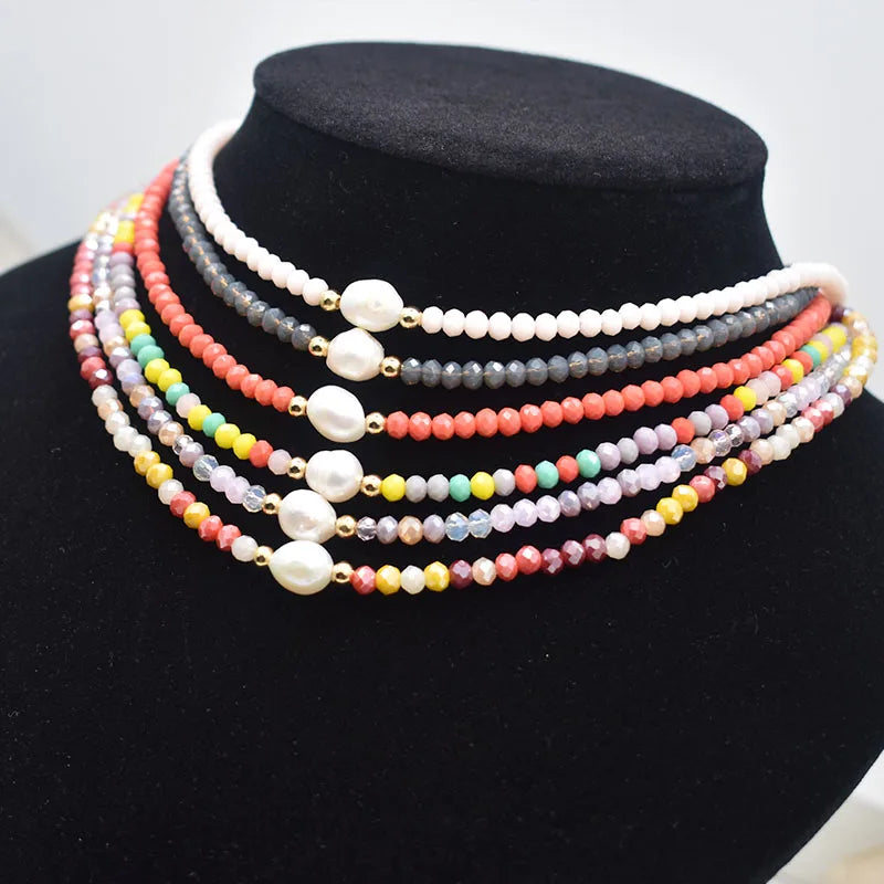 Simple Necklace Natural pearl Statement