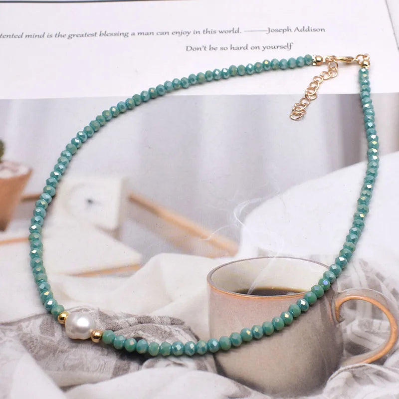 Simple Necklace Natural pearl Statement