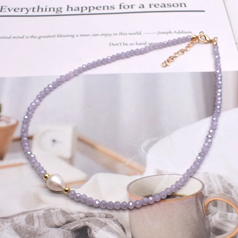 Simple Necklace Natural pearl Statement