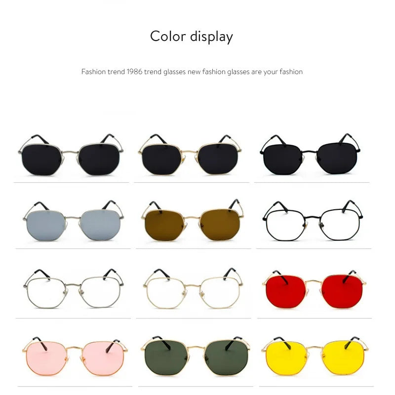 Men Sunglases Hexagon Sun glasses
