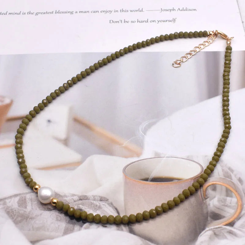 Simple Necklace Natural pearl Statement