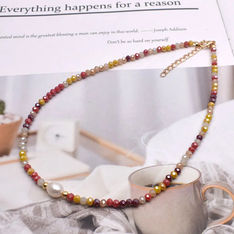 Simple Necklace Natural pearl Statement