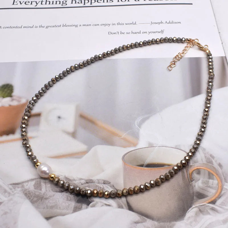 Simple Necklace Natural pearl Statement