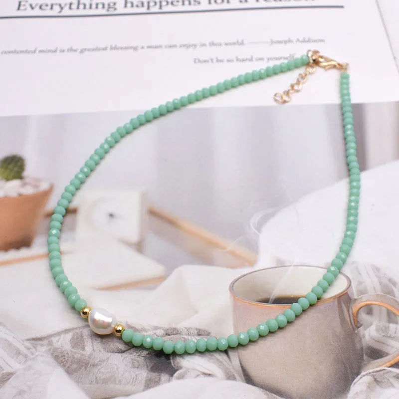 Simple Necklace Natural pearl Statement