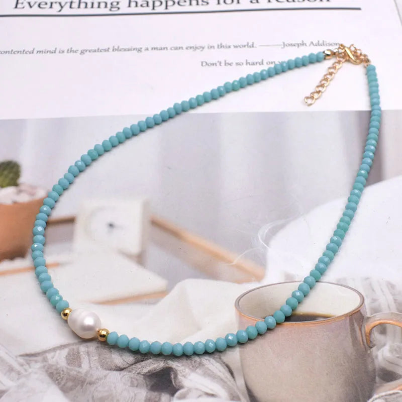 Simple Necklace Natural pearl Statement