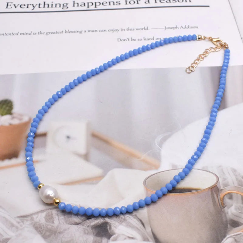 Simple Necklace Natural pearl Statement