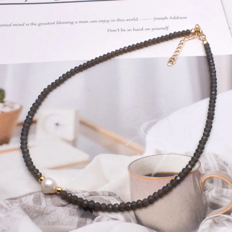 Simple Necklace Natural pearl Statement