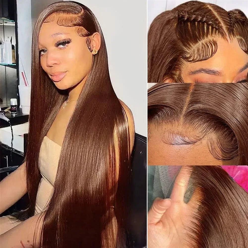 40 Inches Chocolate Brown Straight Lace Frontal