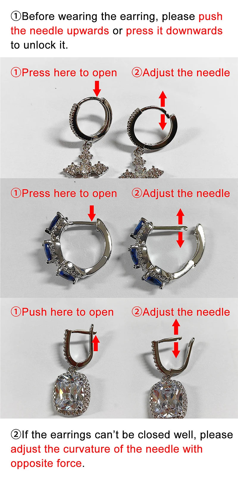 Huitan Hoop Earrings with Princess