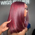 99J Burgundy Short Bob Wig