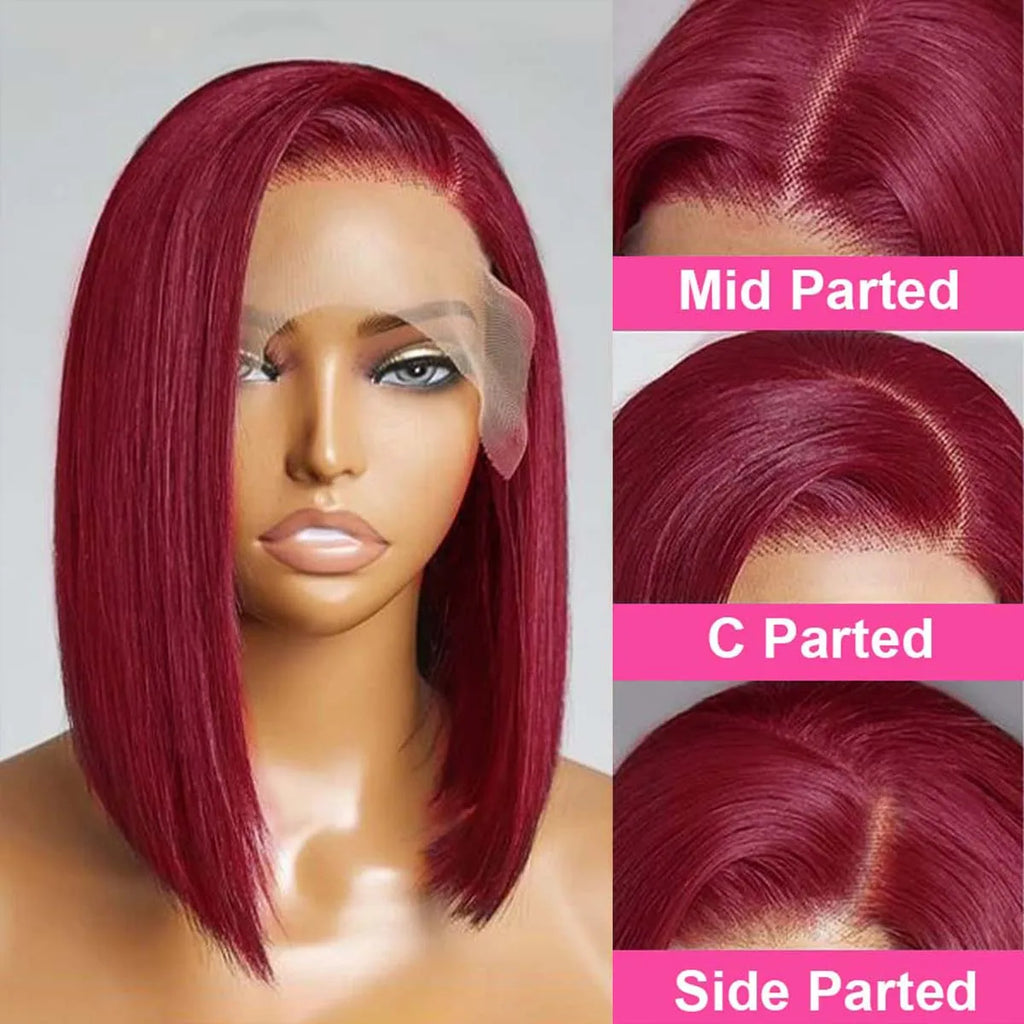 99J Burgundy Short Bob Wig
