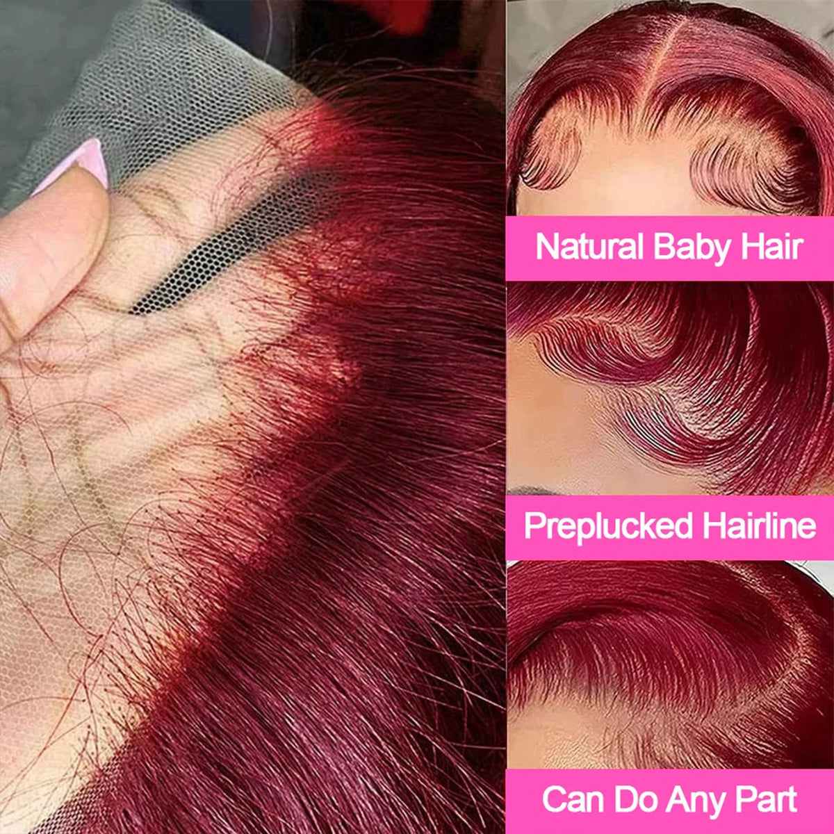 99J Burgundy Bob Wig 13x4 Lace Front Short Wigs
