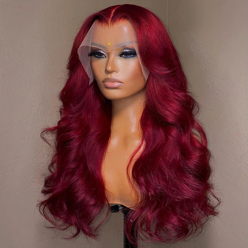 Burgundy 99J 13x6 HD Transparent Lace Front