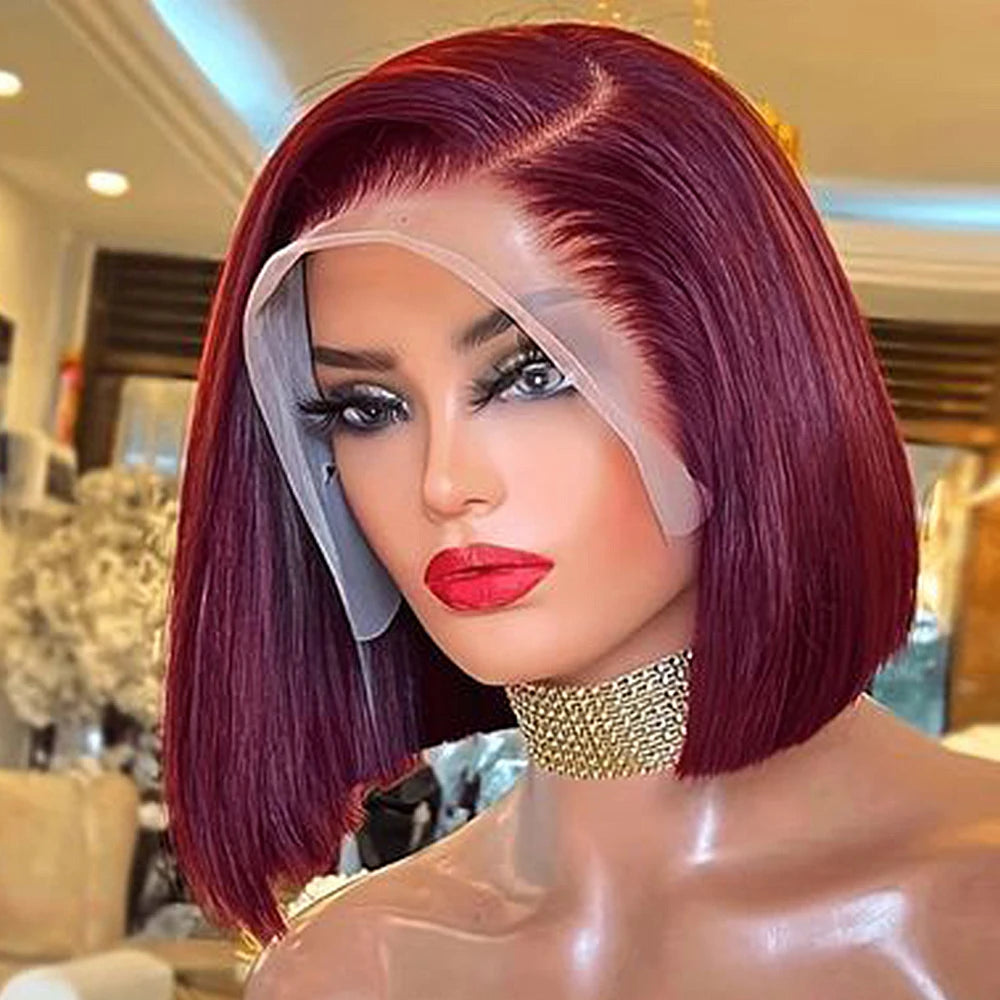 99J Burgundy Short Bob Wigs