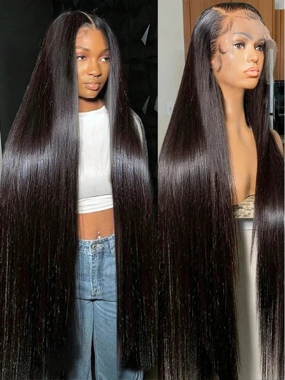 Natural Black Straight Lace Front Human Hair