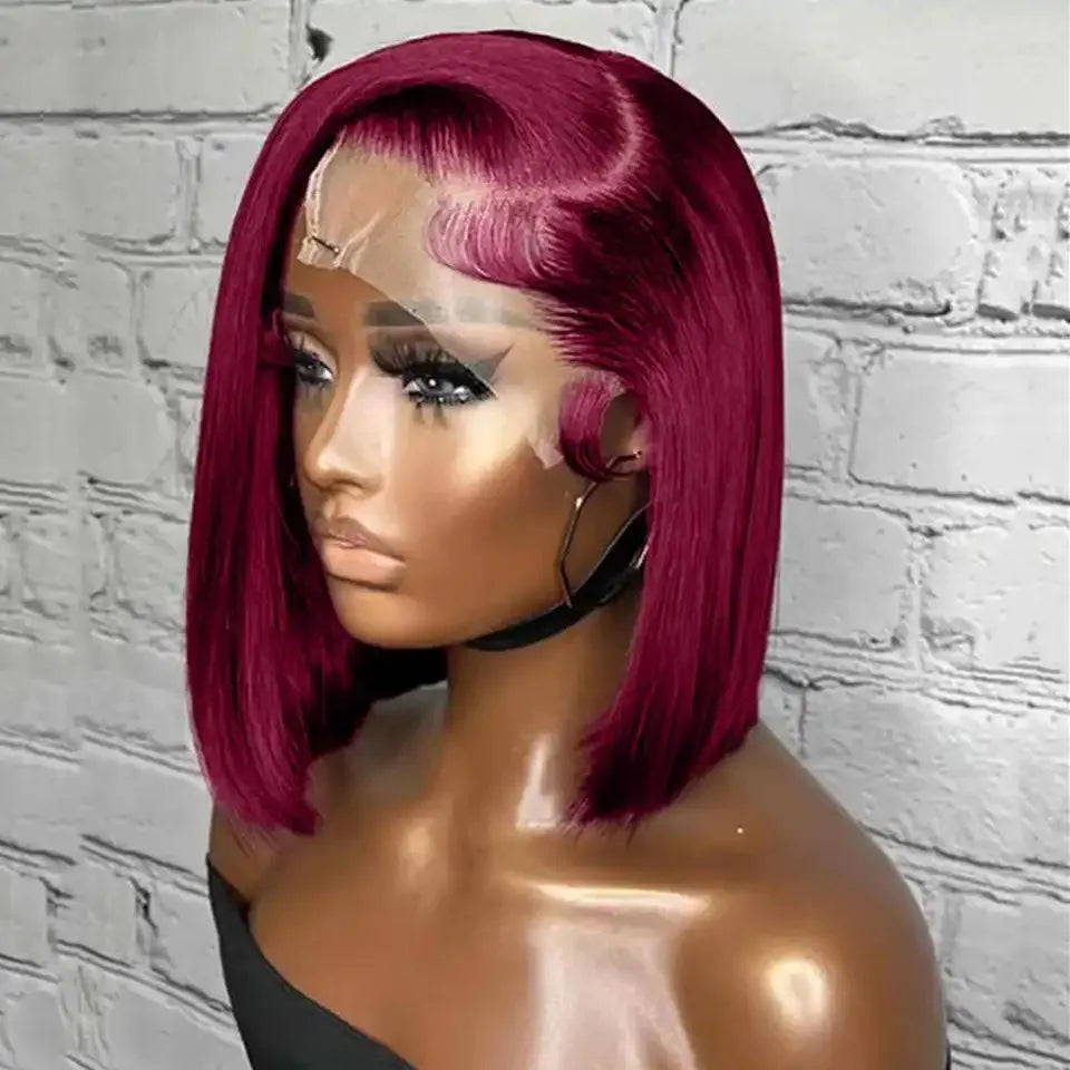 99J Burgundy Bob Wig 13x4 Lace Front Short Wigs