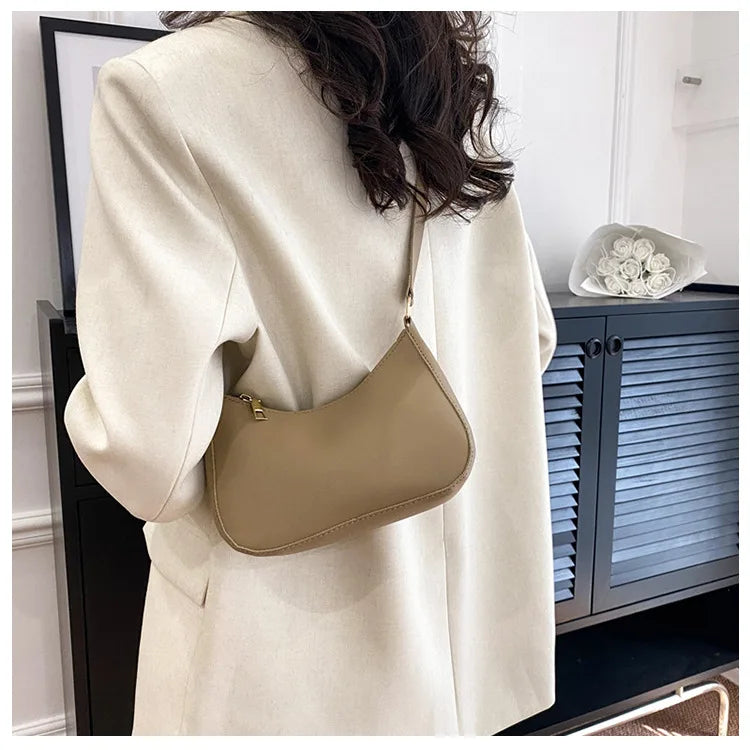 Fashionable and Trendy Solid-Color Handbag