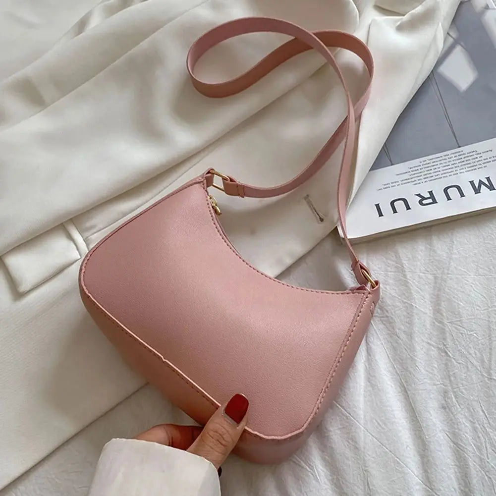 Fashionable and Trendy Solid-Color Handbag