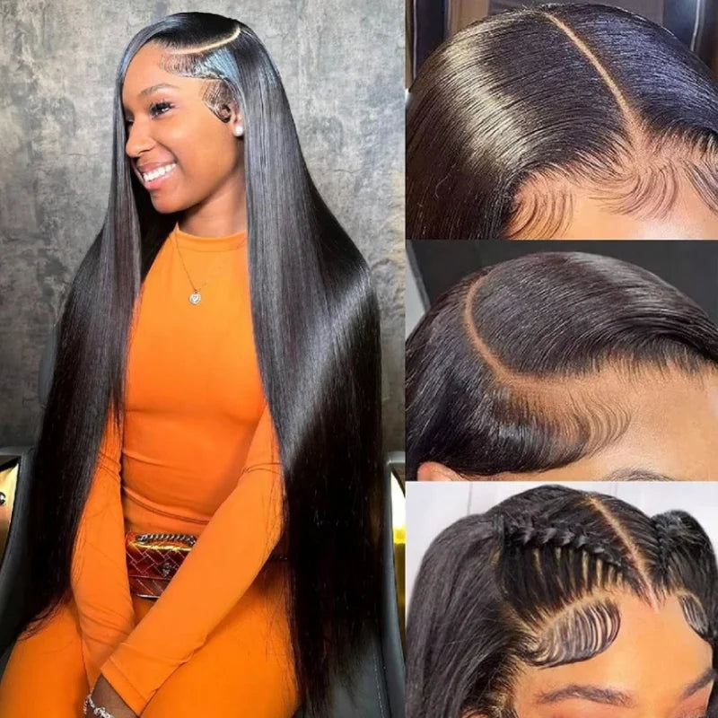 Black 40 Inch Straight Lace Front Human Hair