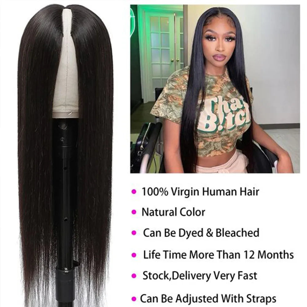 Brazilian V Part Wig Human Hair