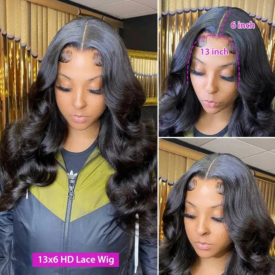 13X6 HD Transparent Lace Front Human Hair Wigs