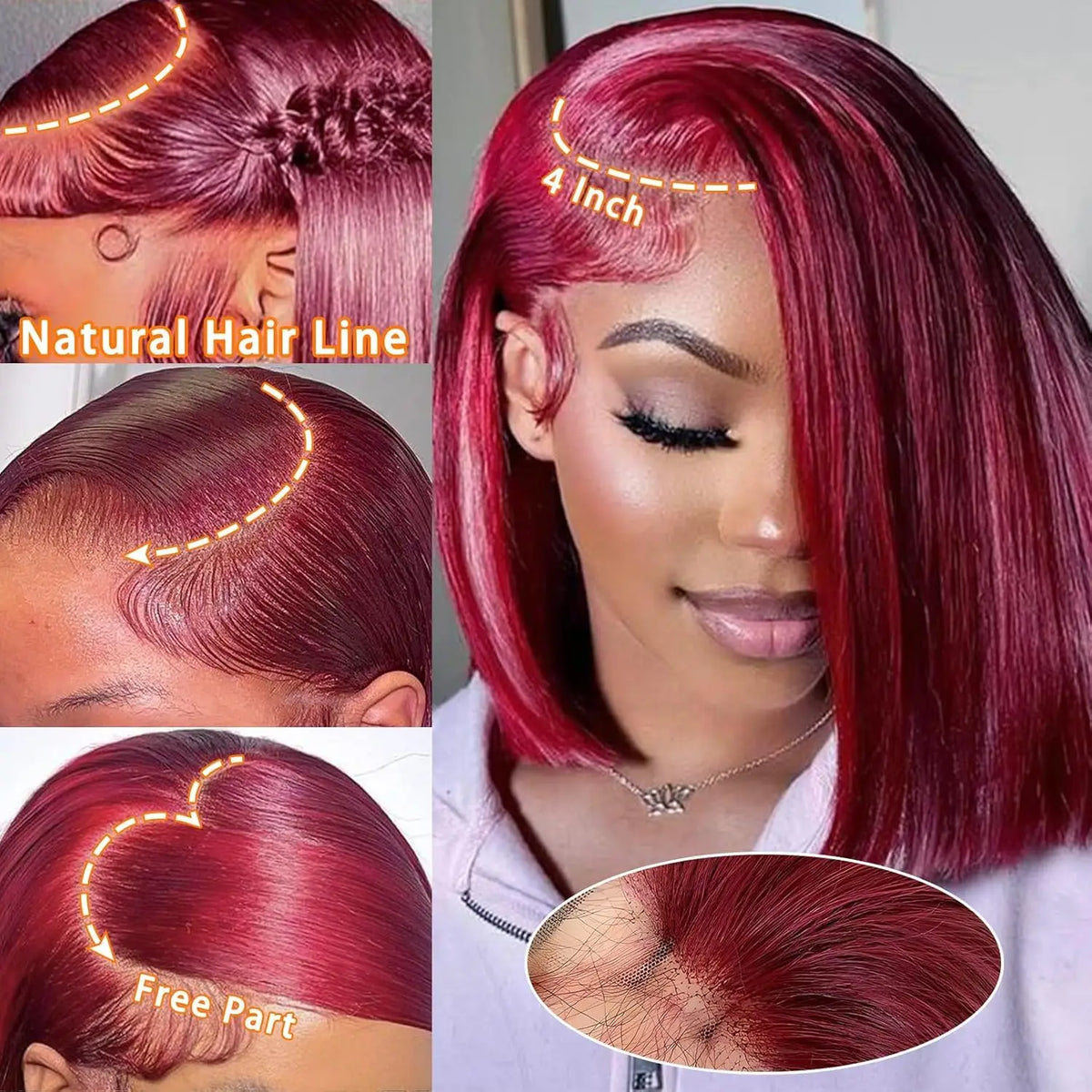 Burgundy 99j Bob Wigs