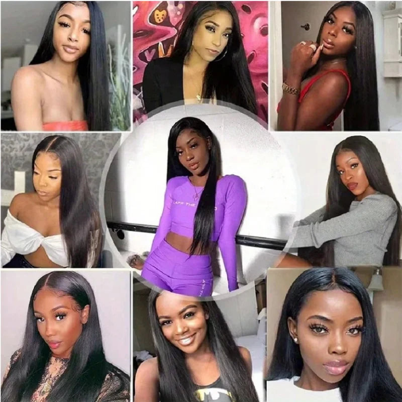 Black 40 Inch Straight Lace Front Human Hair