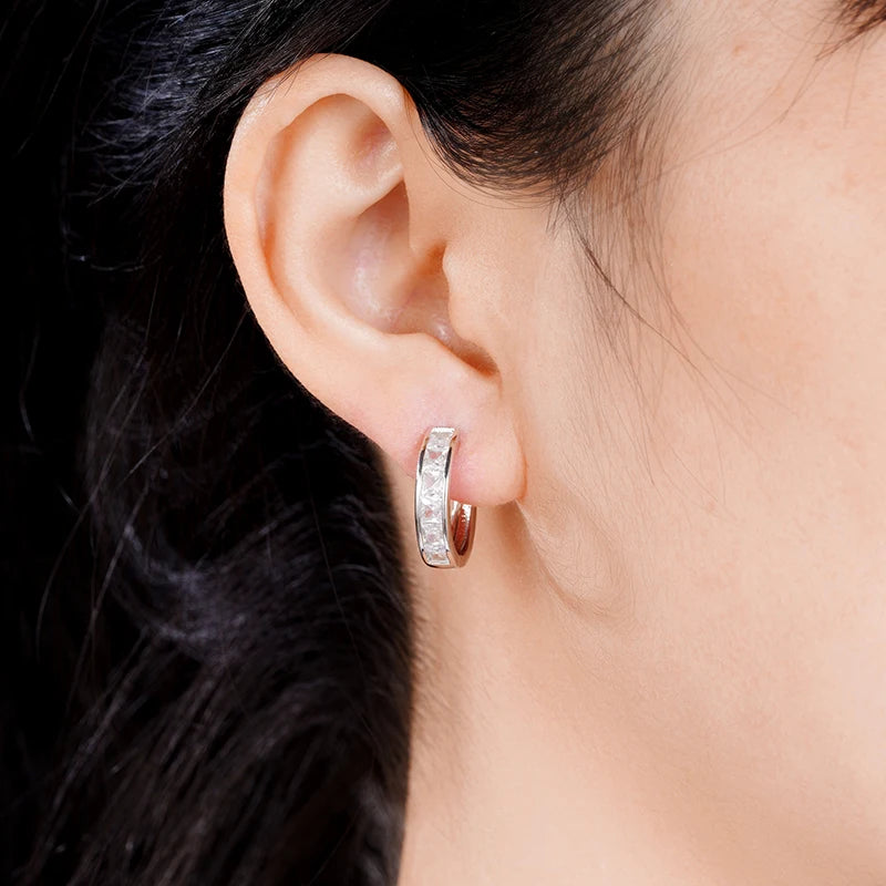 Huitan Hoop Earrings with Princess