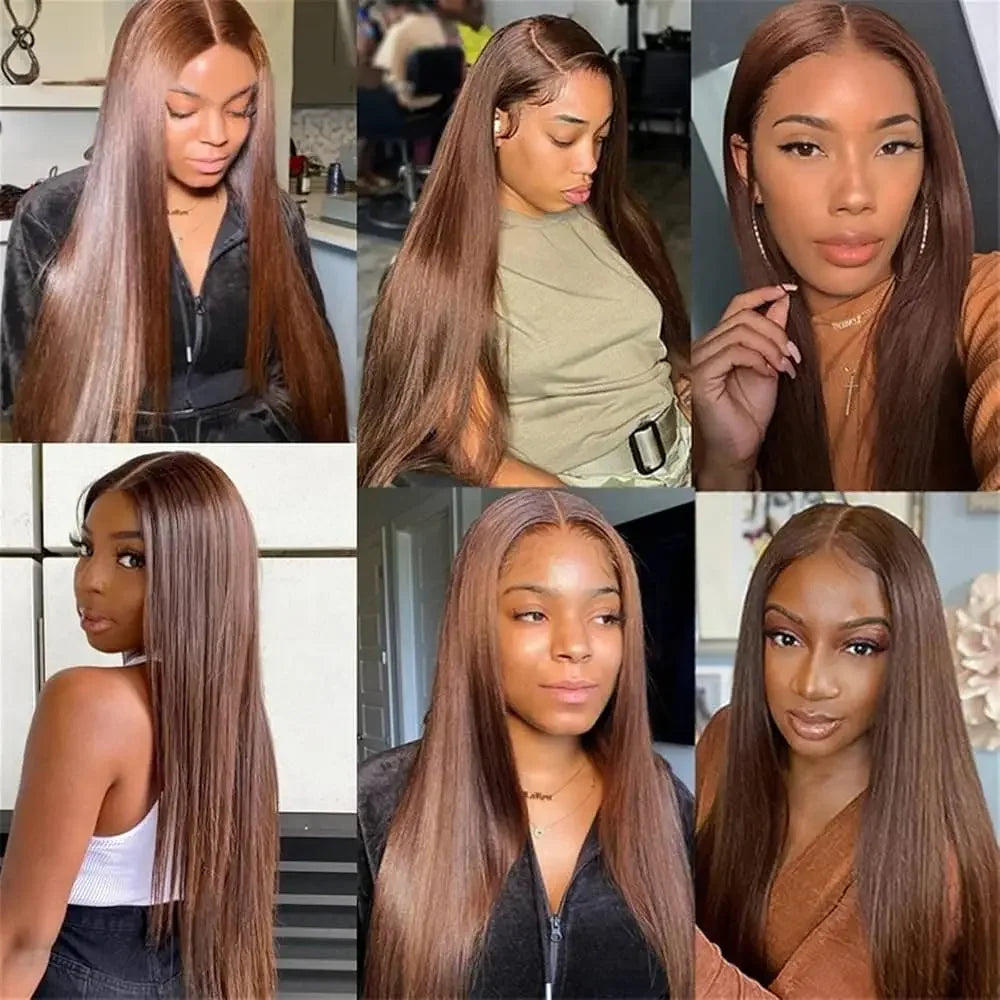 40 Inches Chocolate Brown Straight Lace Frontal