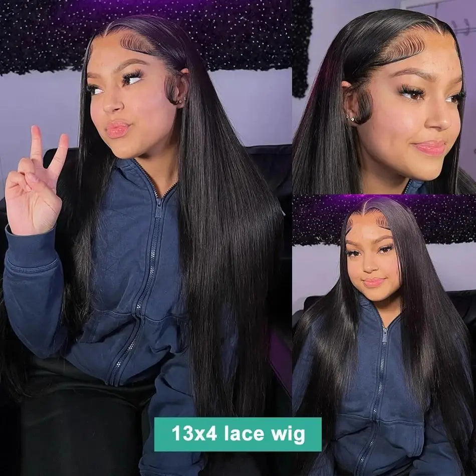 40 42 Inch Bone Straight Human Hair Wigs