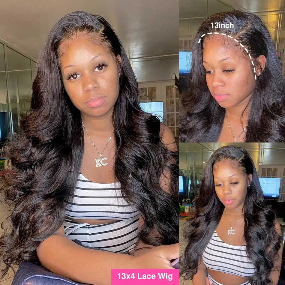 13X6 HD Transparent Lace Front Human Hair Wigs