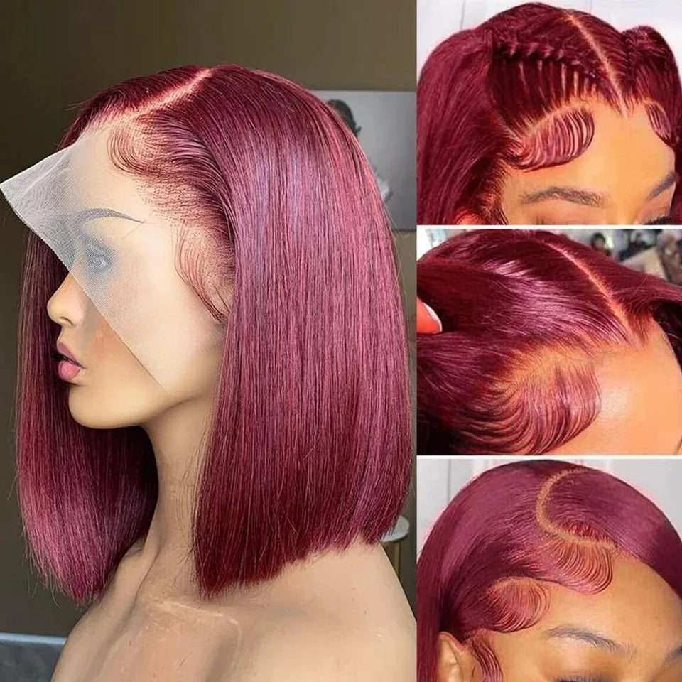 99J Burgundy Bob Wig 13x4 Lace Front Short Wigs
