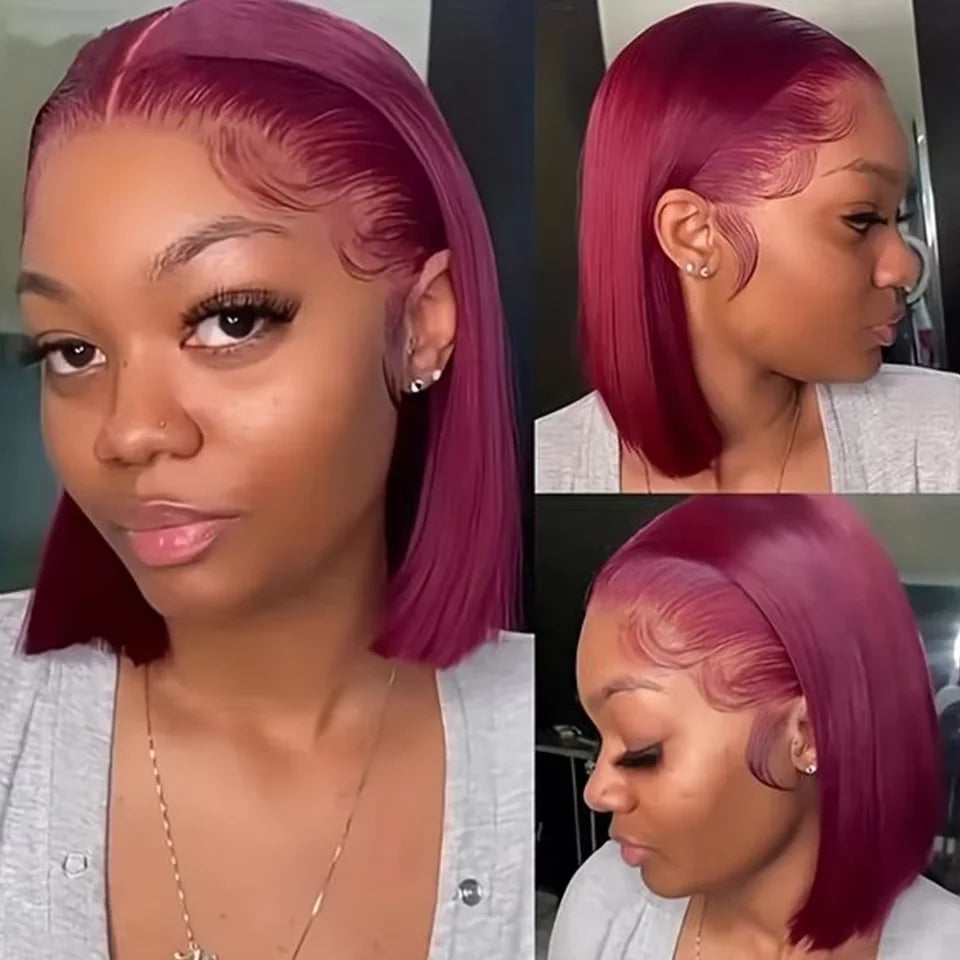 99J Burgundy Short Bob Wig