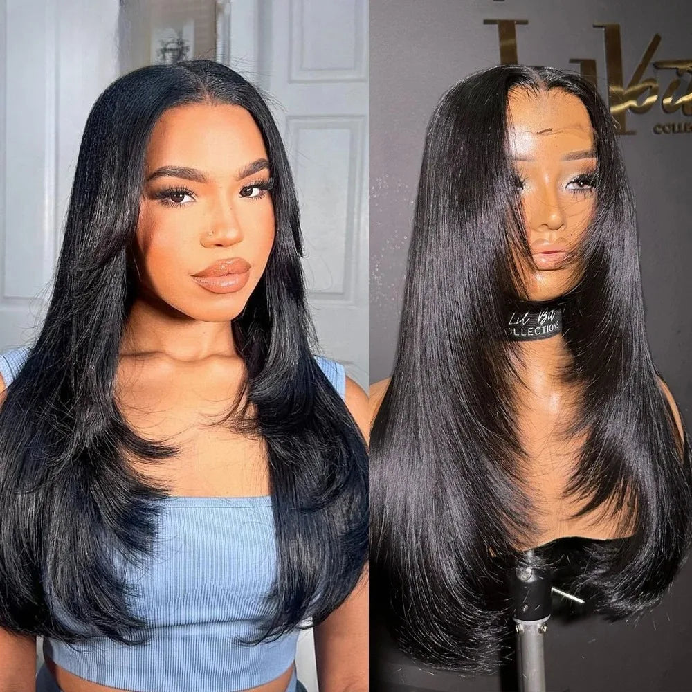99J Burgundy Red Layered Lace Front Wig