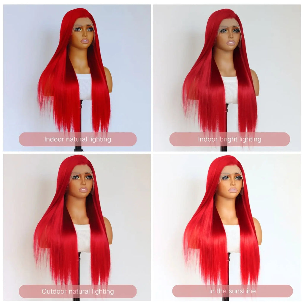 13X4 Burgundy Red Wig