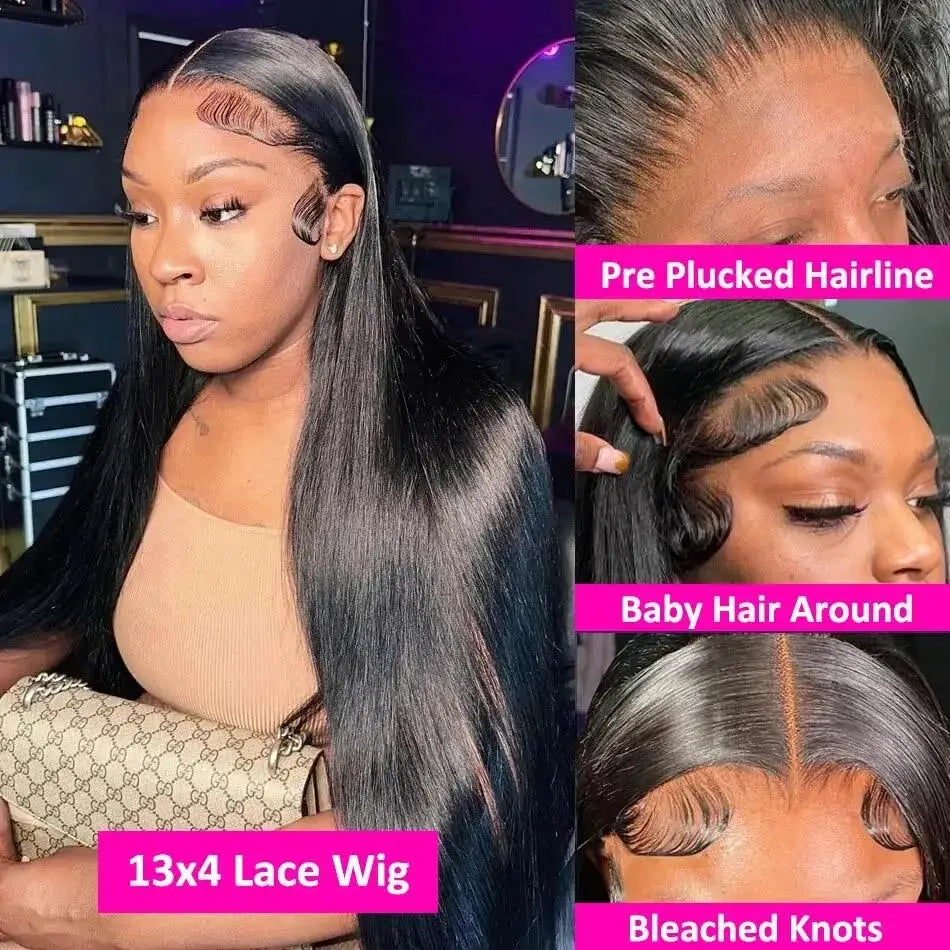 40 42 Inch Bone Straight Human Hair Wigs