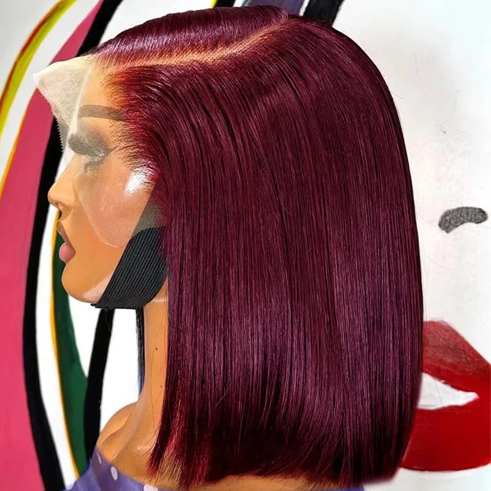 99J Burgundy Short Bob Wigs