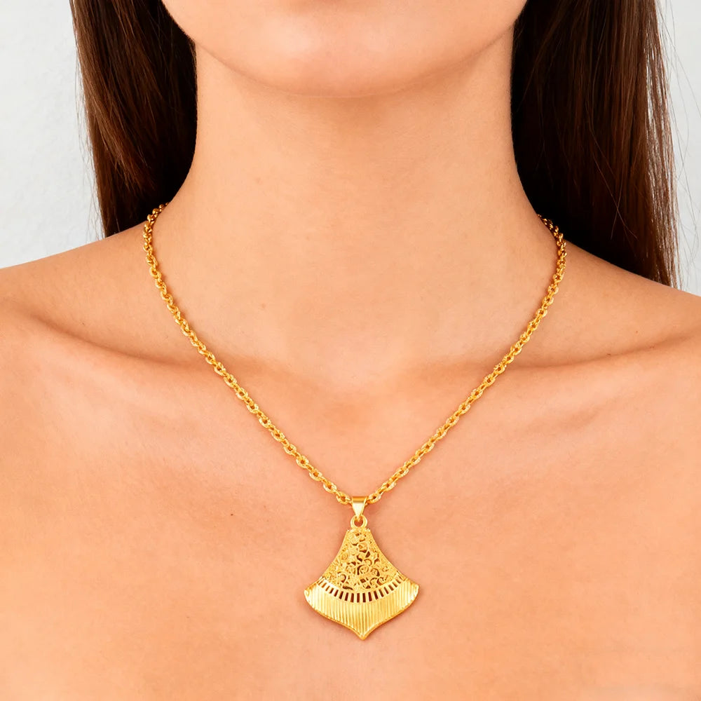 Ethiopian Jewelry Set for Women Gold Plated Necklace and Earrings Set for Women High Quality Sets for Women Weddings Mother Set