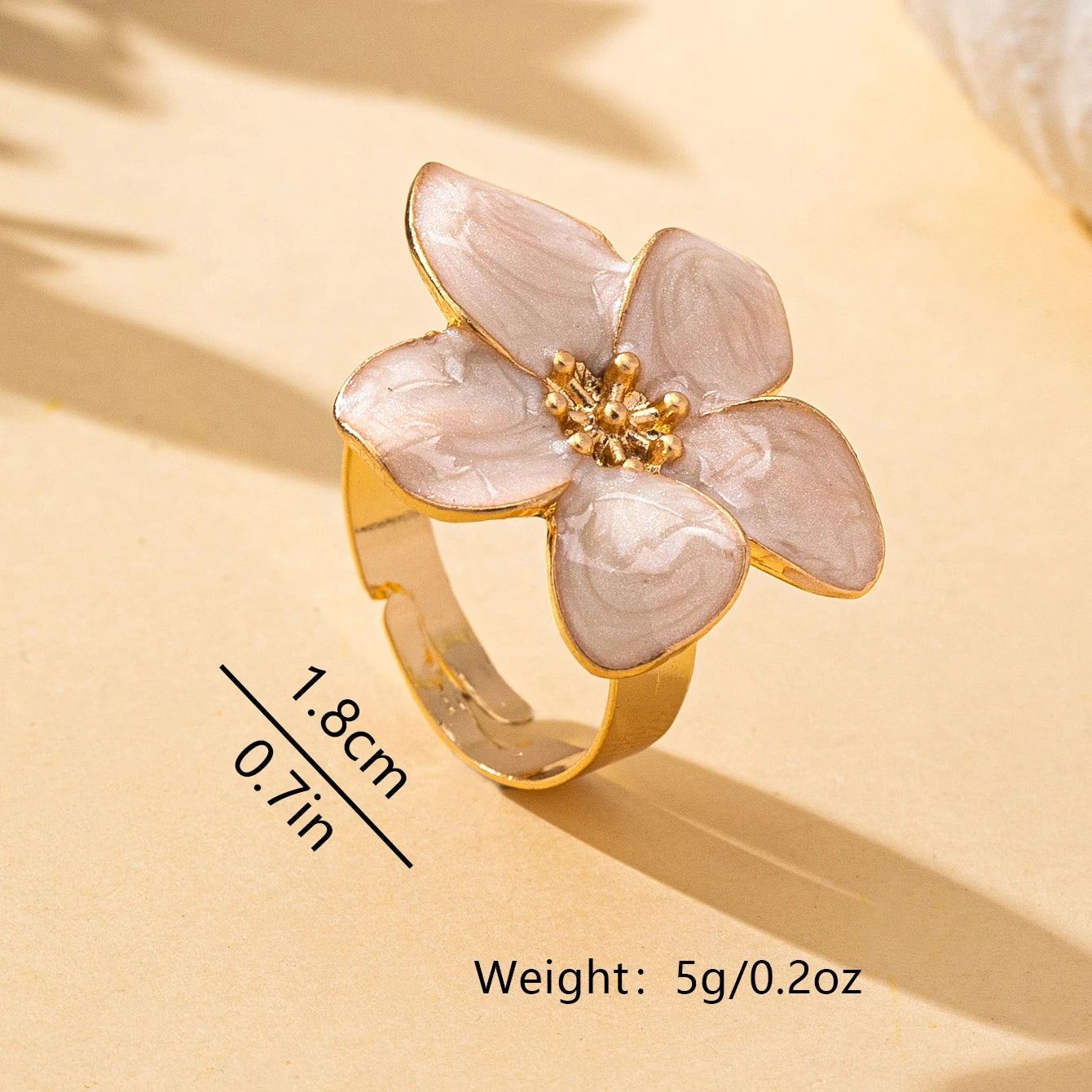 A Women's Ring in the Shape of a Flower with an Enamel Process, Colorful and Adjustable in Size, Suitable for Everyday Wear and Holidays