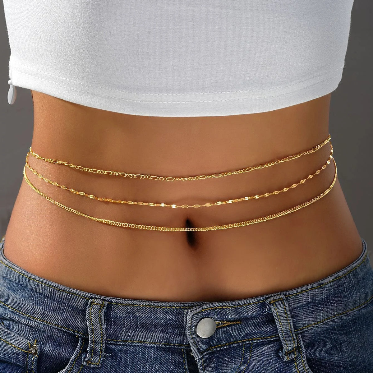 3 Pcs Sexy Multilayer Bikini Summer Belly Chain