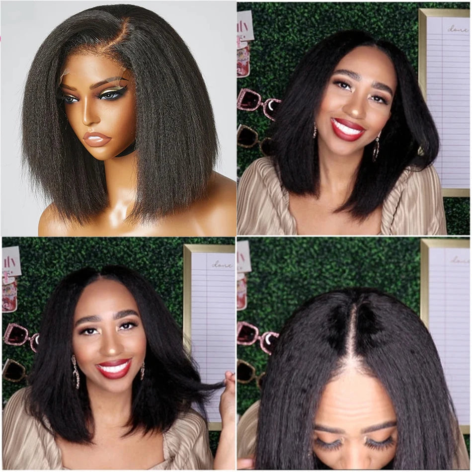 16A Kinky Straight Lace Front Human Hair