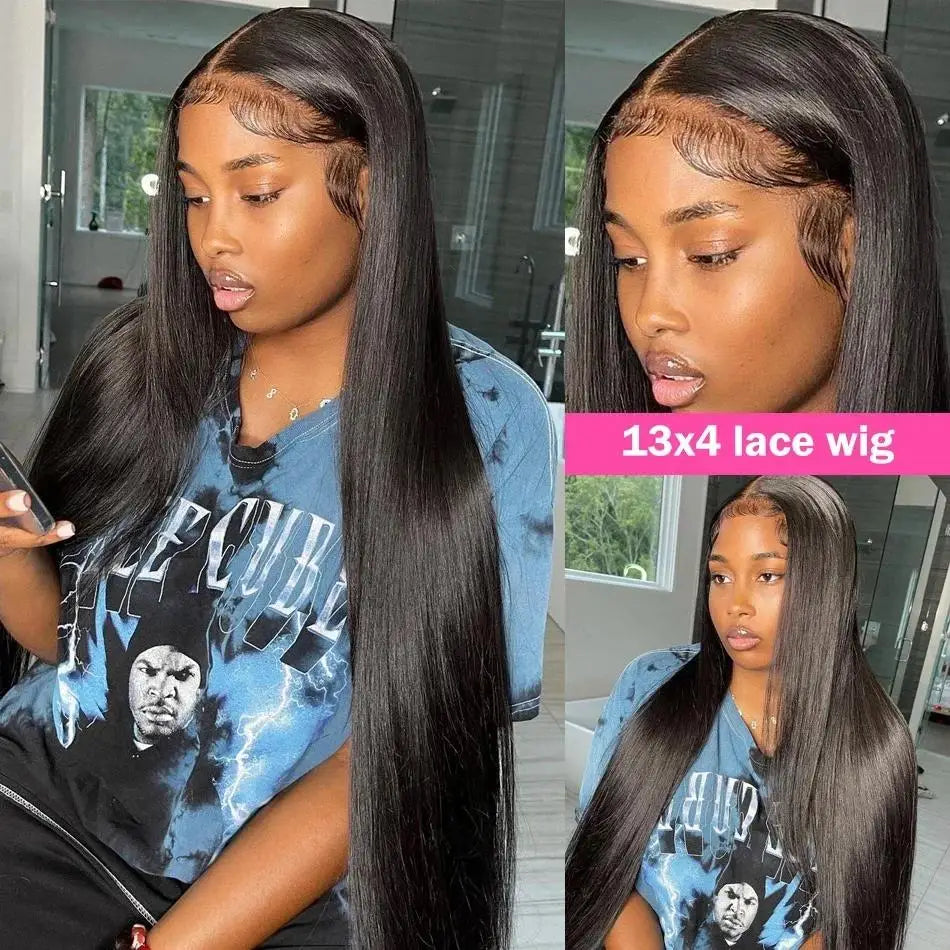 40 42 Inch Bone Straight Human Hair Wigs