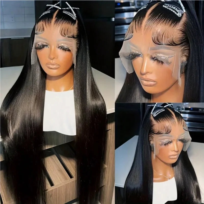 Black 40 Inch Straight Lace Front Human Hair