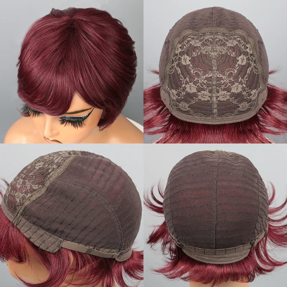 Short Human Hair Wig Pixie Cut Wig